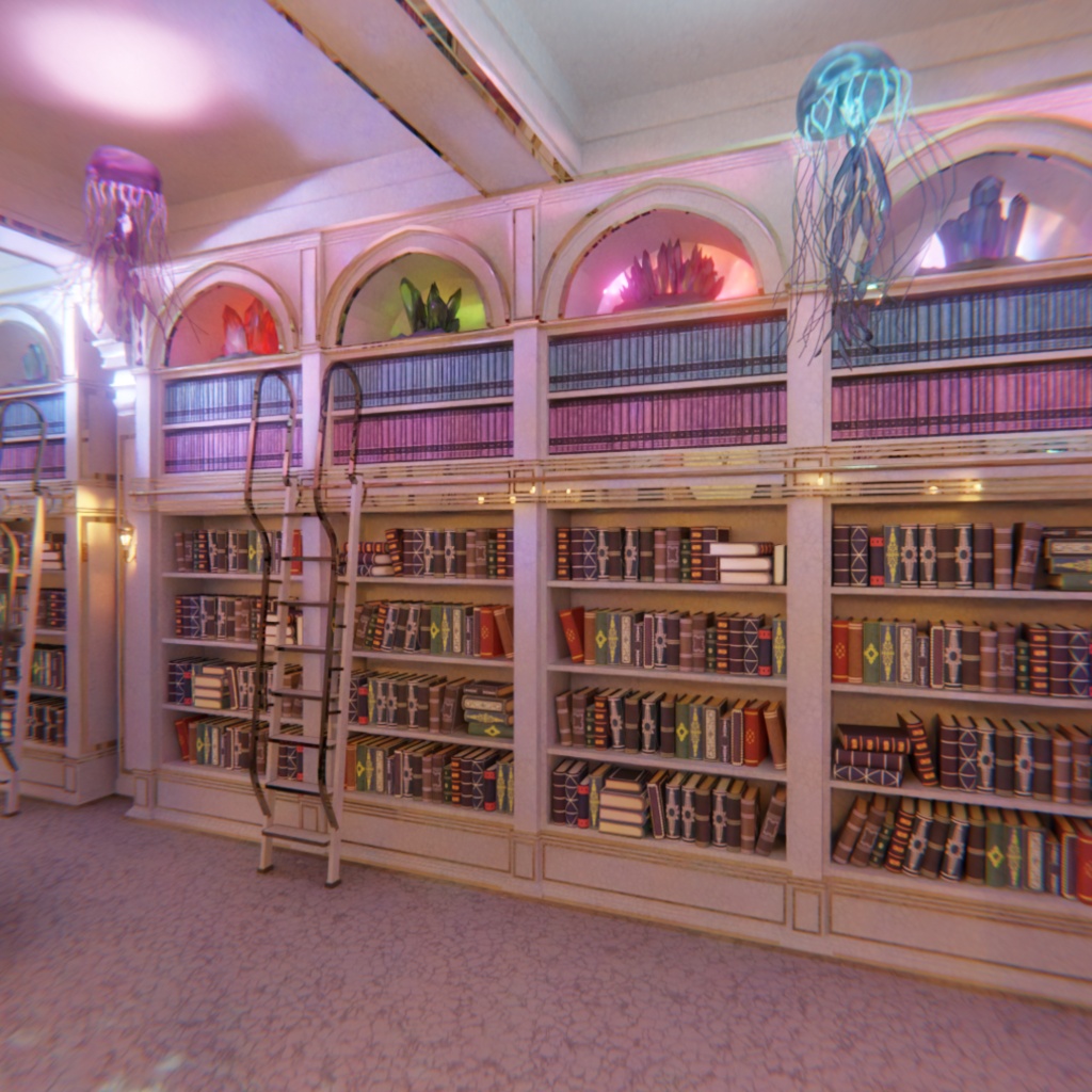 【Blender】 深海に眠る幻想図書館 - The Lost Library of the Deep -