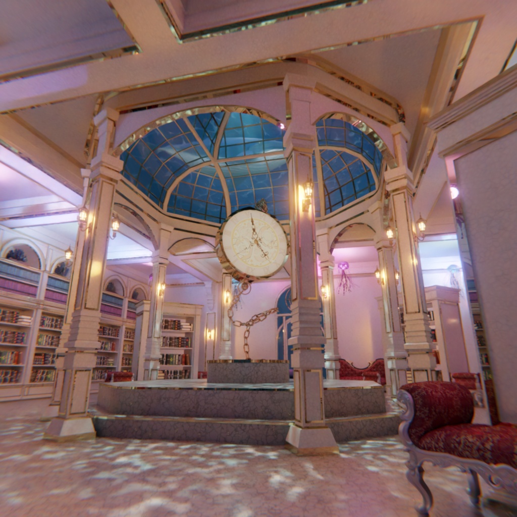 【Blender】 深海に眠る幻想図書館 - The Lost Library of the Deep -