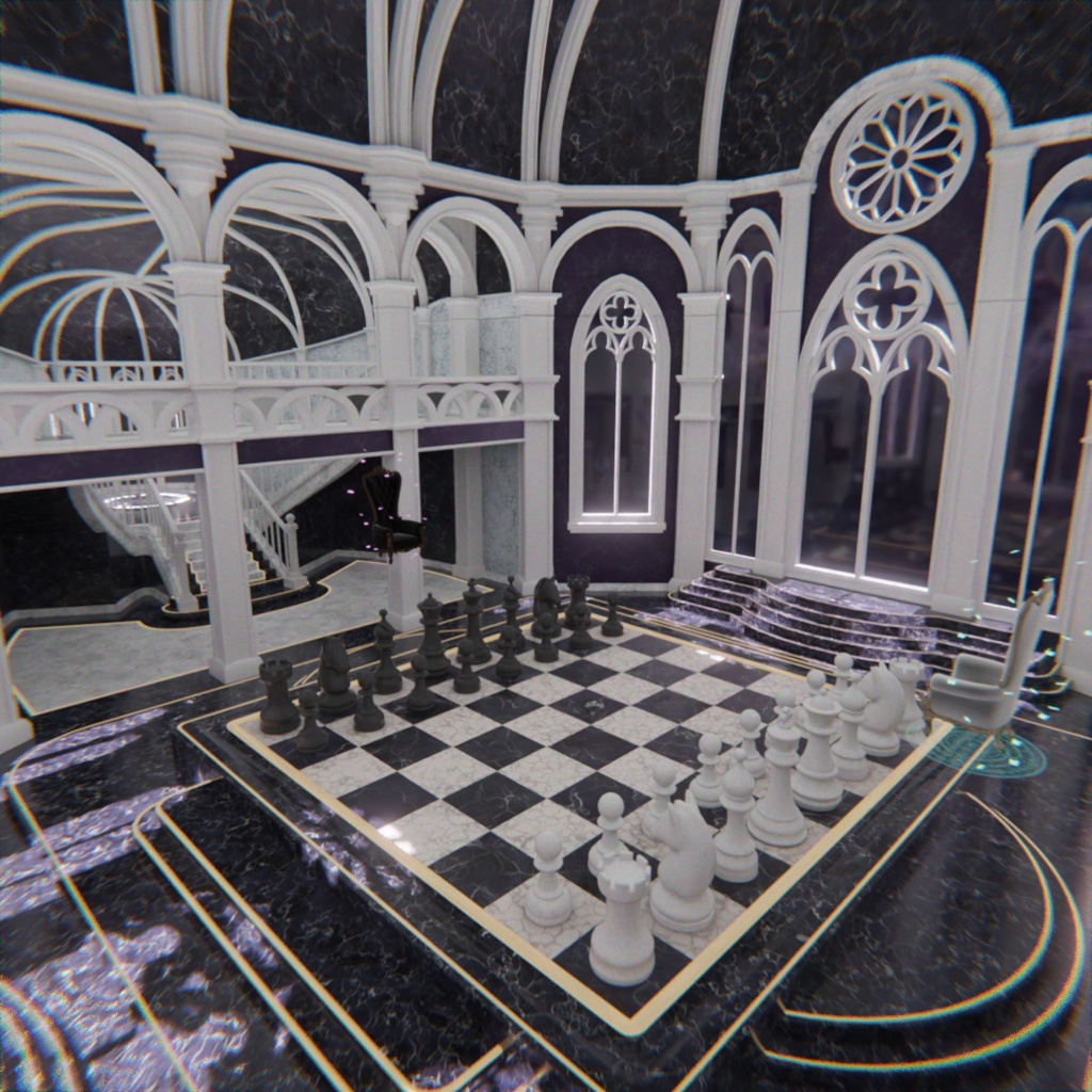 【Blender】 黒白のチェス宮殿 - Gothic Chess Palace -