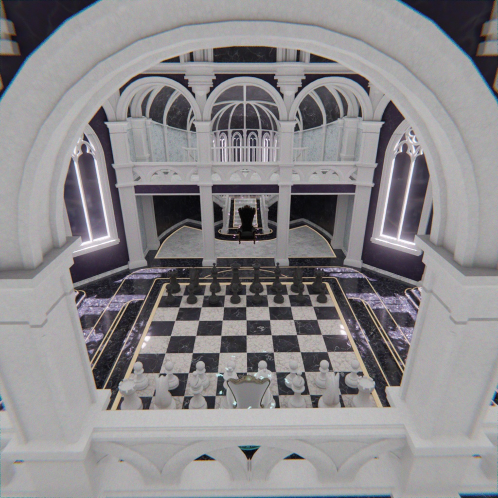 【Blender】 黒白のチェス宮殿 - Gothic Chess Palace -