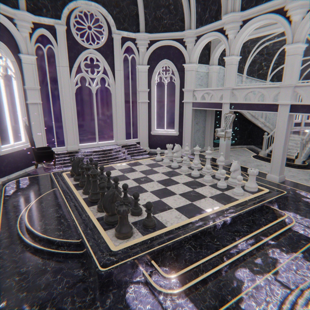【Blender】 黒白のチェス宮殿 - Gothic Chess Palace -