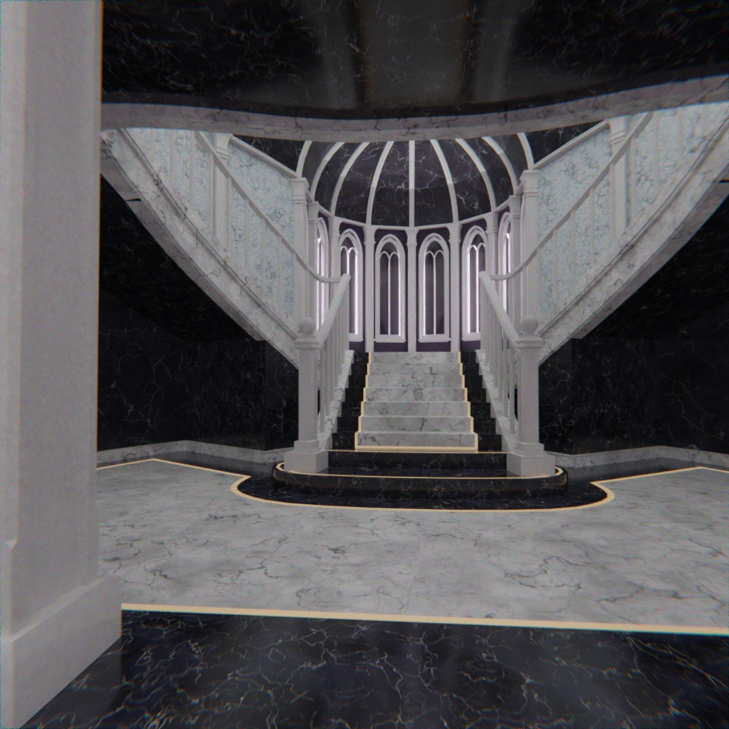 【Blender】 黒白のチェス宮殿 - Gothic Chess Palace -