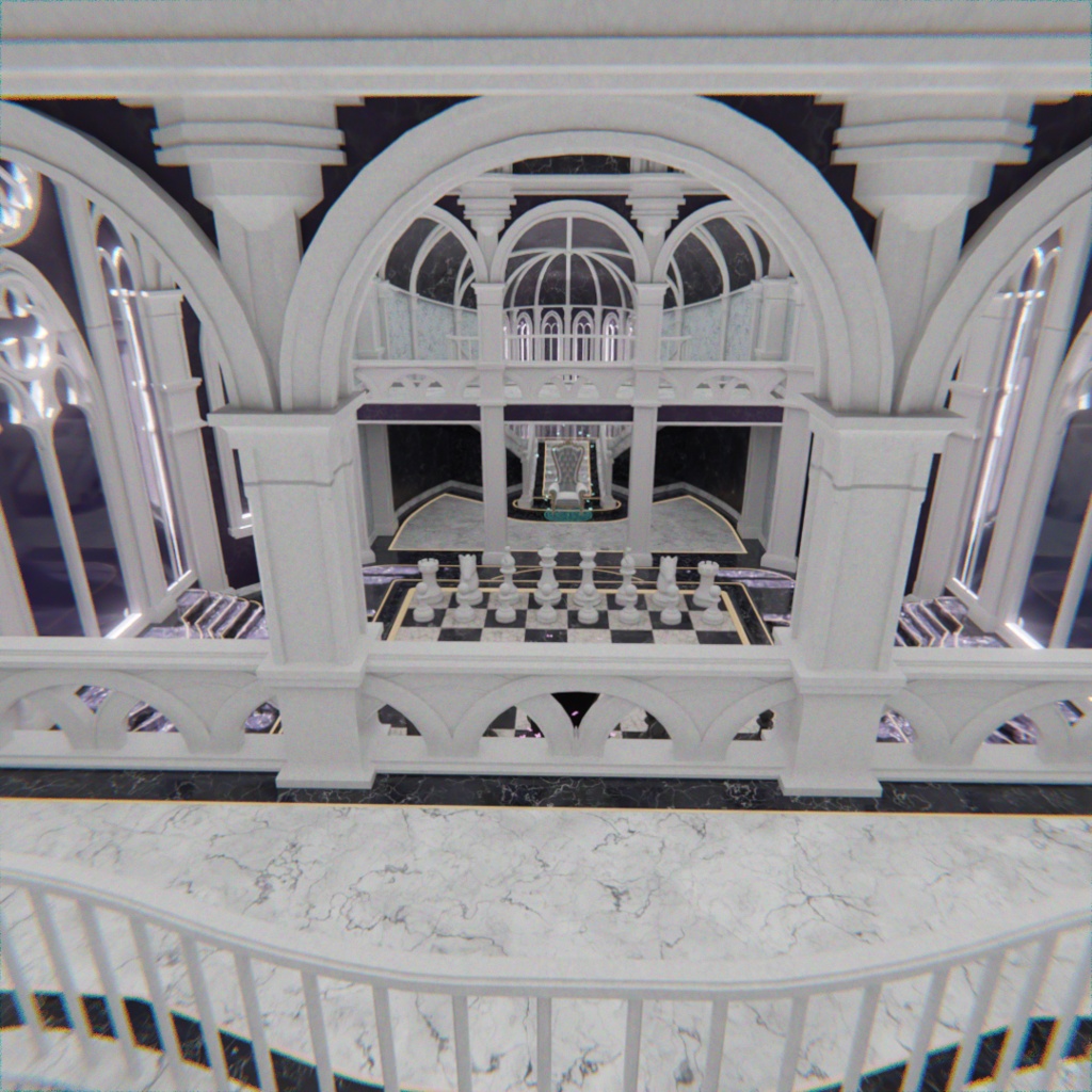 【Blender】 黒白のチェス宮殿 - Gothic Chess Palace -