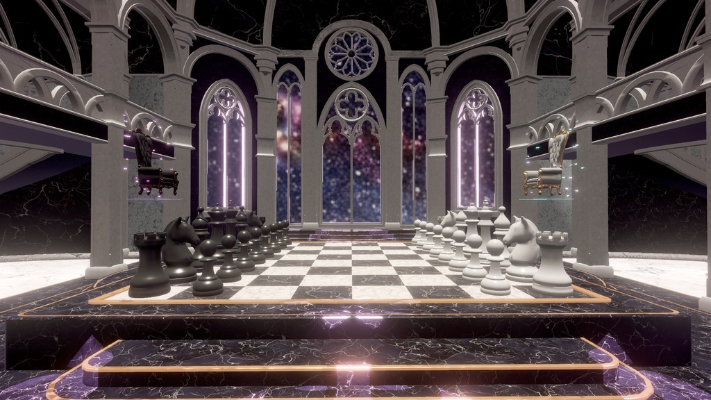 【VRChat】 黒白のチェス宮殿 - Gothic Chess Palace -
