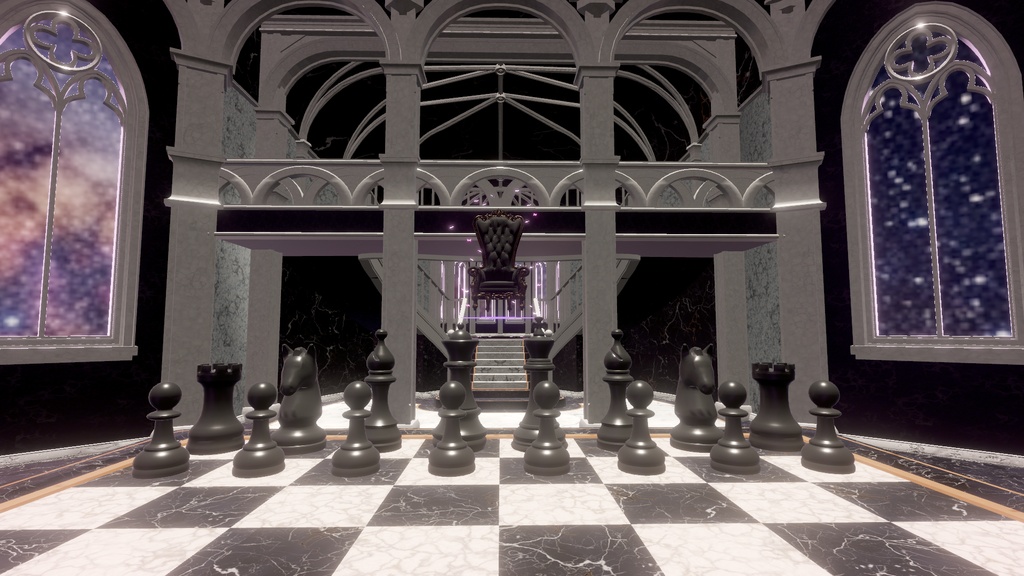 【VRChat】 黒白のチェス宮殿 - Gothic Chess Palace -
