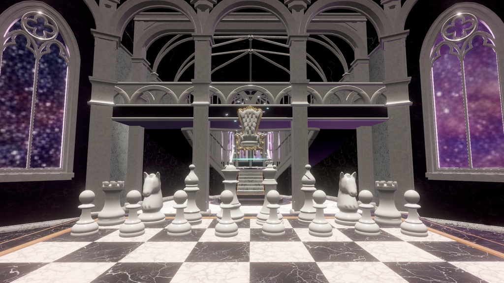【VRChat】 黒白のチェス宮殿 - Gothic Chess Palace -