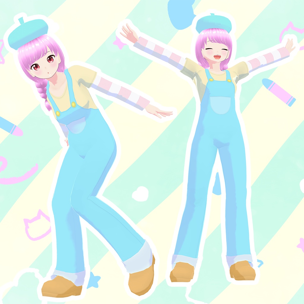 ファンシーオーバーオール【VRoid用衣装】