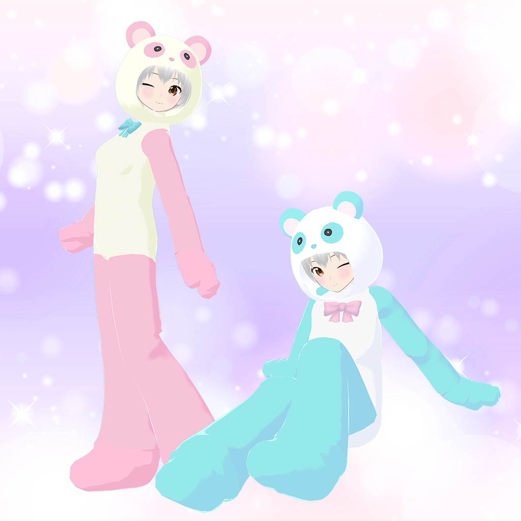 【パンダ&クマ】ファンシーどうぶつキグルミ2【VRoid用衣装】