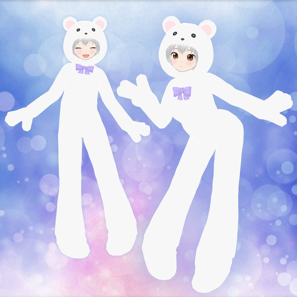 【パンダ&クマ】ファンシーどうぶつキグルミ2【VRoid用衣装】