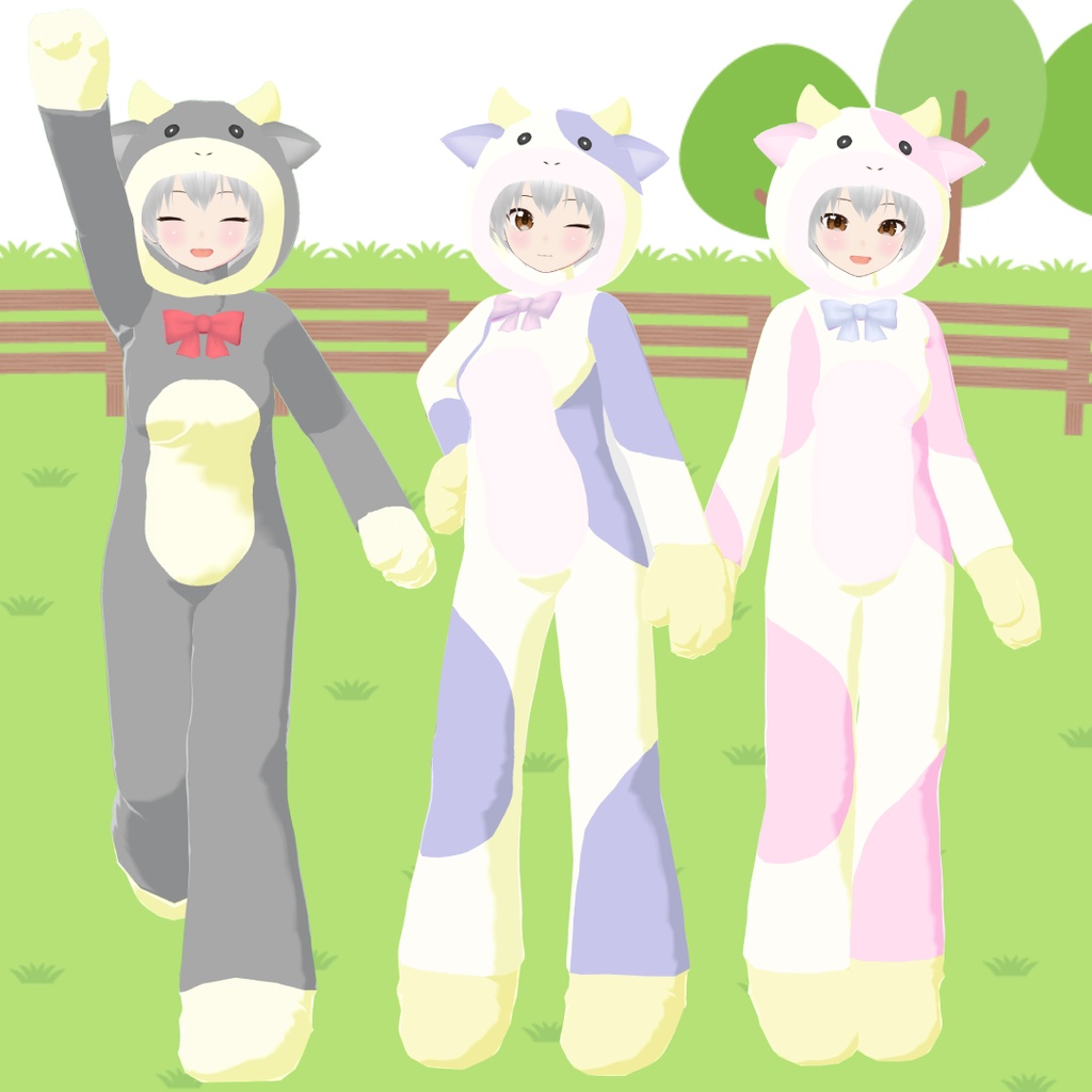 【ウシ】ファンシーどうぶつキグルミ4【VRoid用衣装】