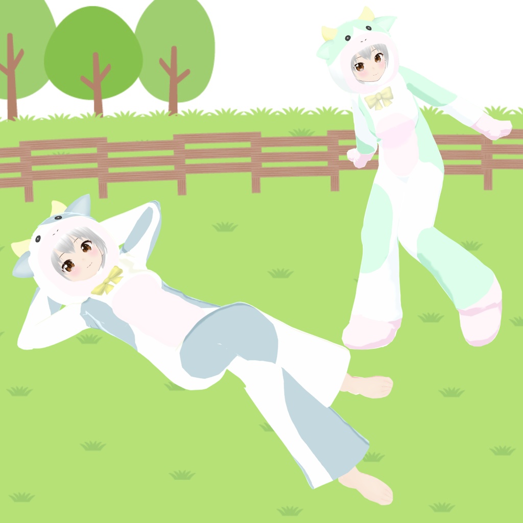 【ウシ】ファンシーどうぶつキグルミ4【VRoid用衣装】