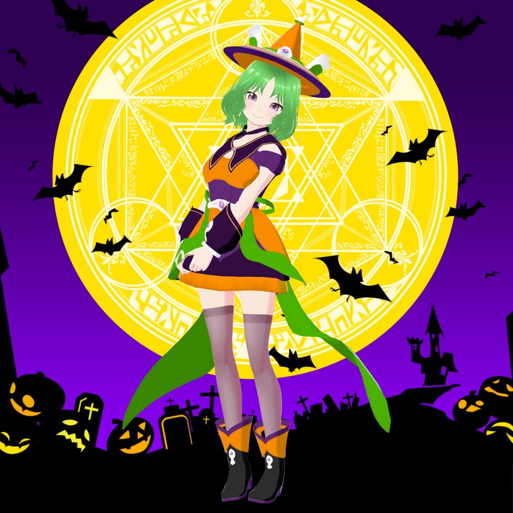 【VRoid衣装&アバター】ファンシー魔法少女【ハロウィンVer.】