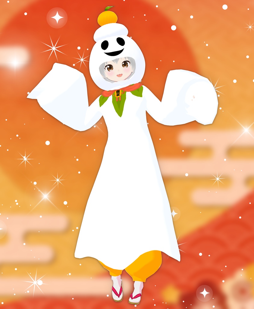 【VRoid用衣装&アバター】かがみもちオバケ