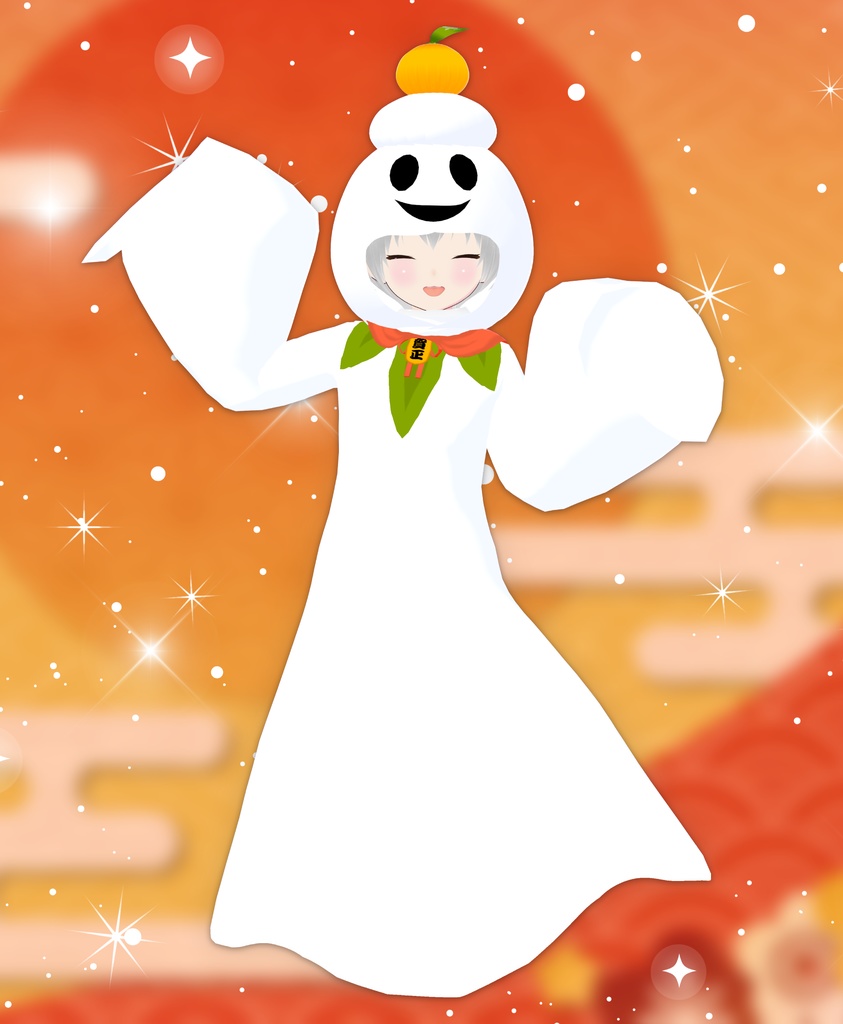 【VRoid用衣装&アバター】かがみもちオバケ