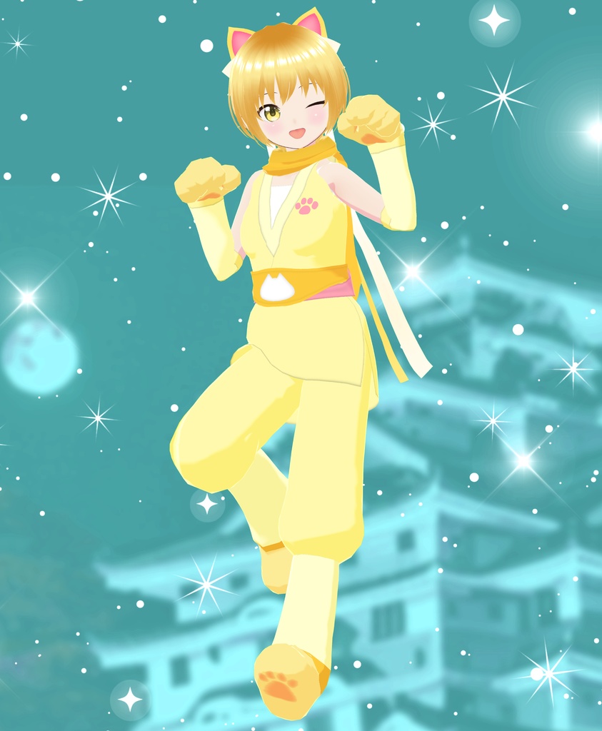 【VRoid衣装】ねこ手甲&足袋【肉球】