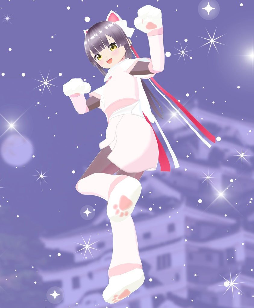 【VRoid衣装】ねこ手甲&足袋【肉球】