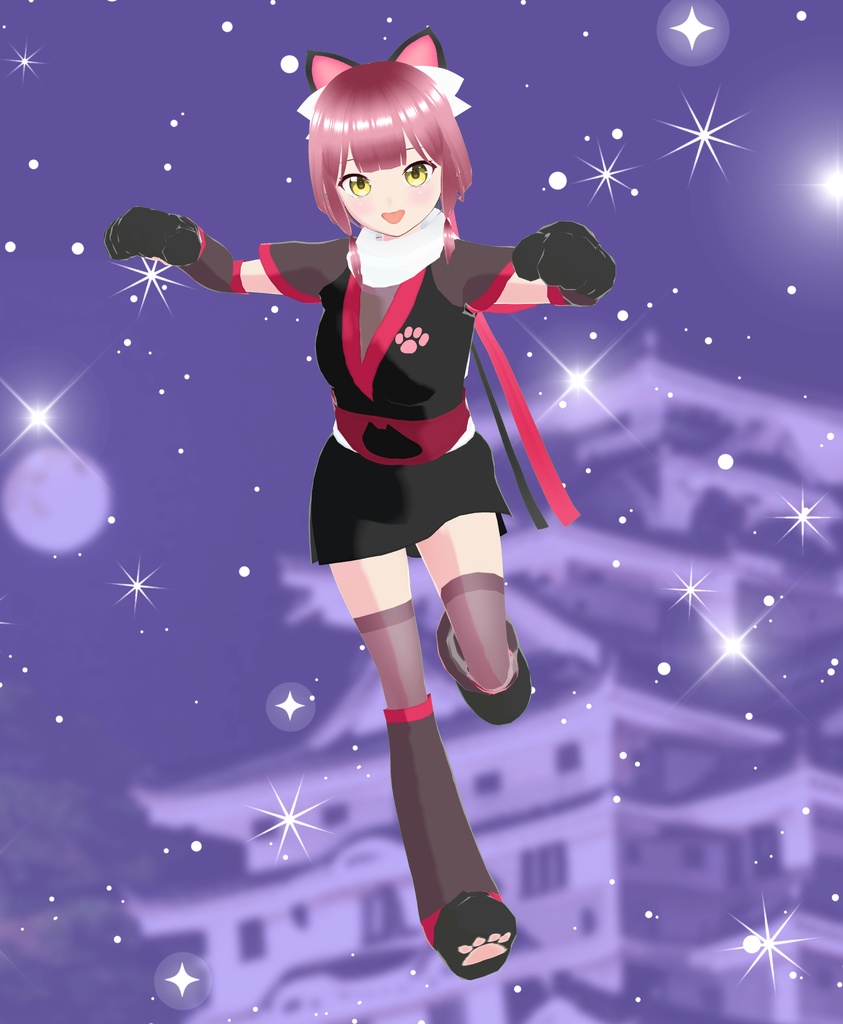 【VRoid衣装】ねこ手甲&足袋【肉球】