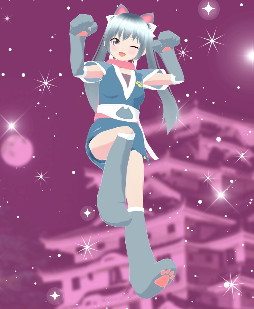 【VRoid衣装】ねこ手甲&足袋【肉球】