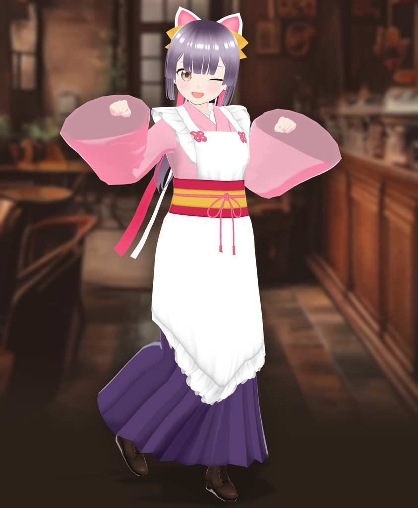 【VRoid衣装&アバター】ハイカラにゃんメイドセット