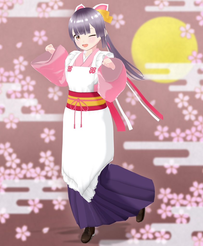 【VRoid衣装&アバター】ハイカラにゃんメイドセット