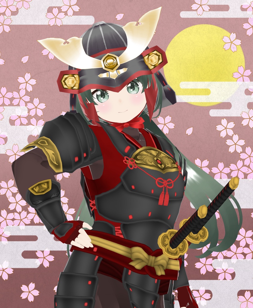 【VRoid衣装&アバター】鎧兜武者娘セット