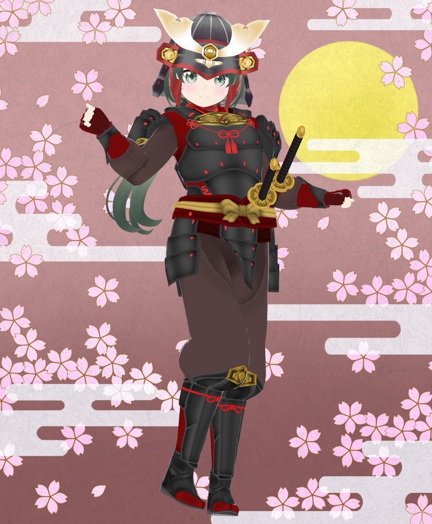 【VRoid衣装&アバター】鎧兜武者娘セット