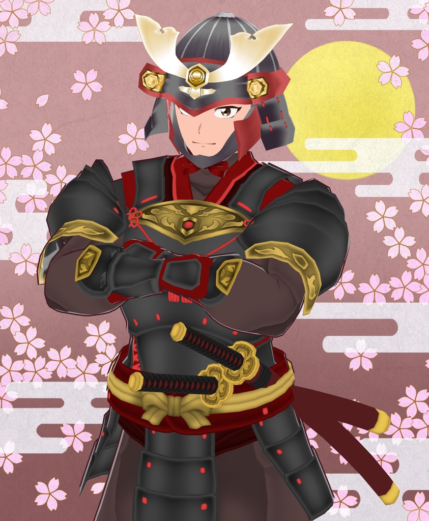 【VRoid衣装&アバター】鎧兜武者セット