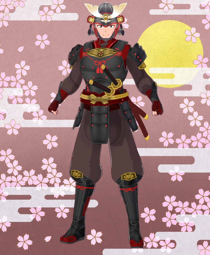 【VRoid衣装&アバター】鎧兜武者セット