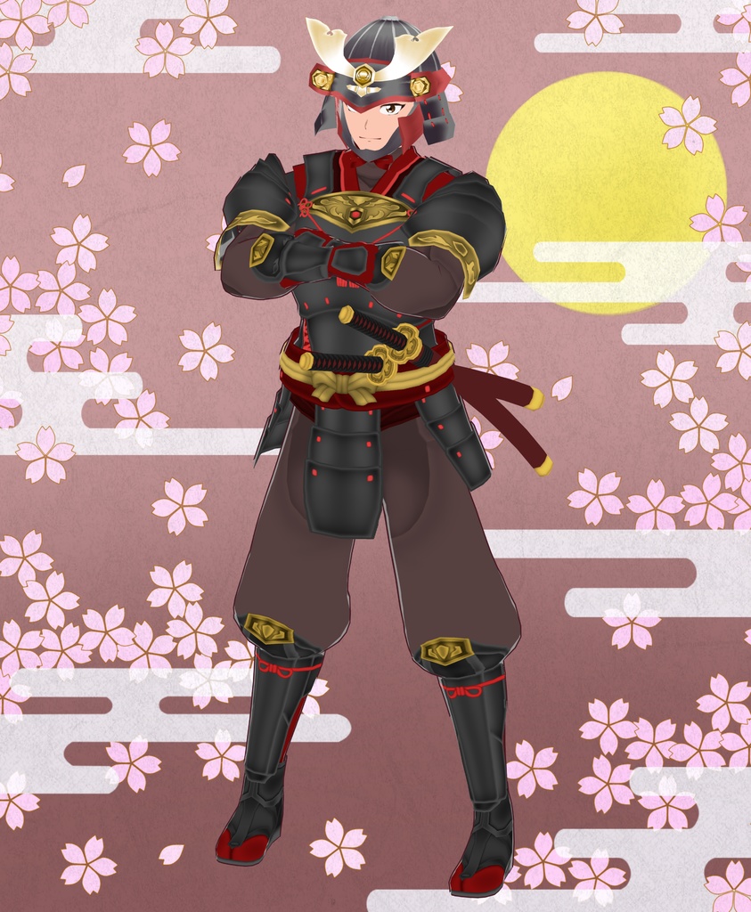 【VRoid衣装&アバター】鎧兜武者セット