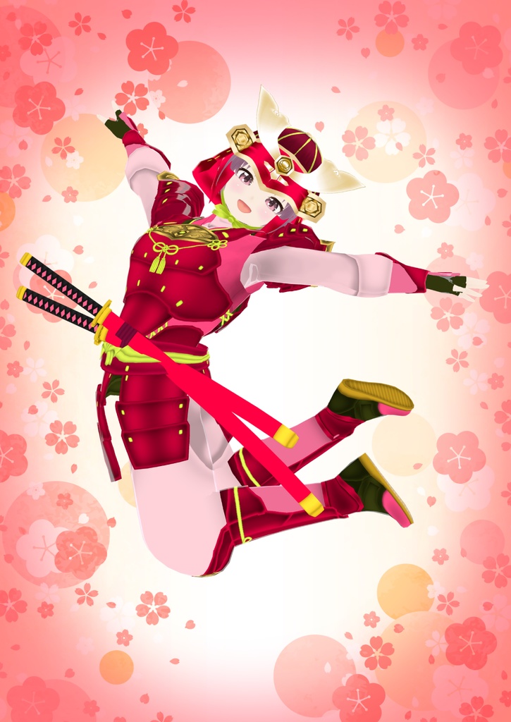 【VRoid衣装&アバター】鎧兜武者娘セット2