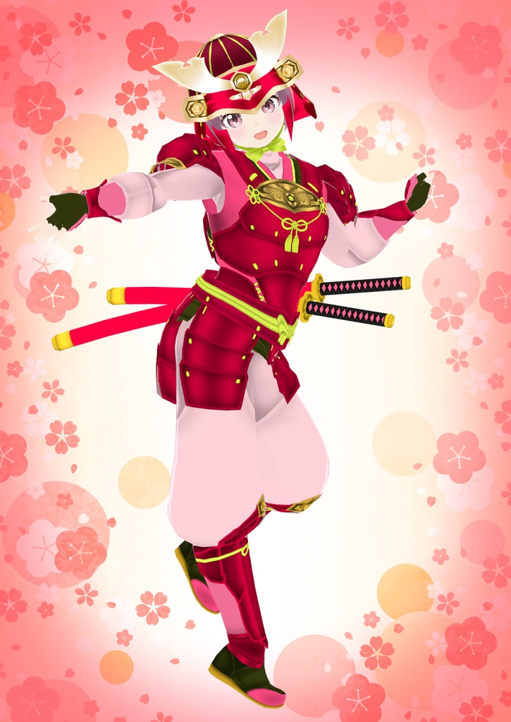 【VRoid衣装&アバター】鎧兜武者娘セット2