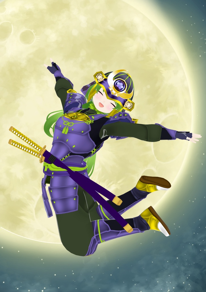 【VRoid衣装&アバター】鎧兜武者娘セット3