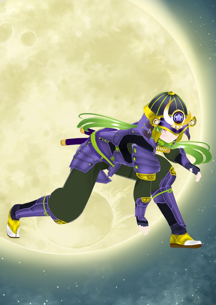 【VRoid衣装&アバター】鎧兜武者娘セット3