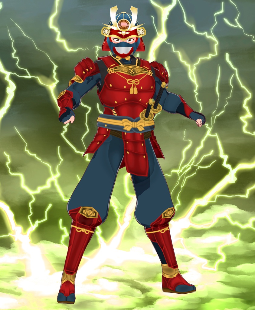 【VRoid衣装&アバター】鎧兜武者セット2