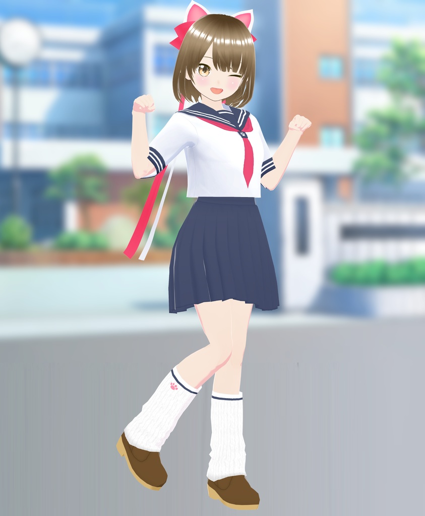 【VRoid衣装&アバター】猫耳セーラーにゃん【ねこ学園】