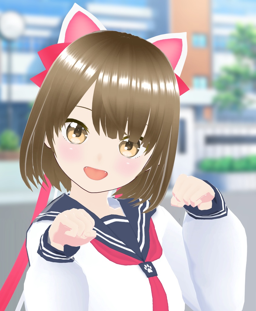 【VRoid衣装&アバター】猫耳セーラーにゃん【ねこ学園】