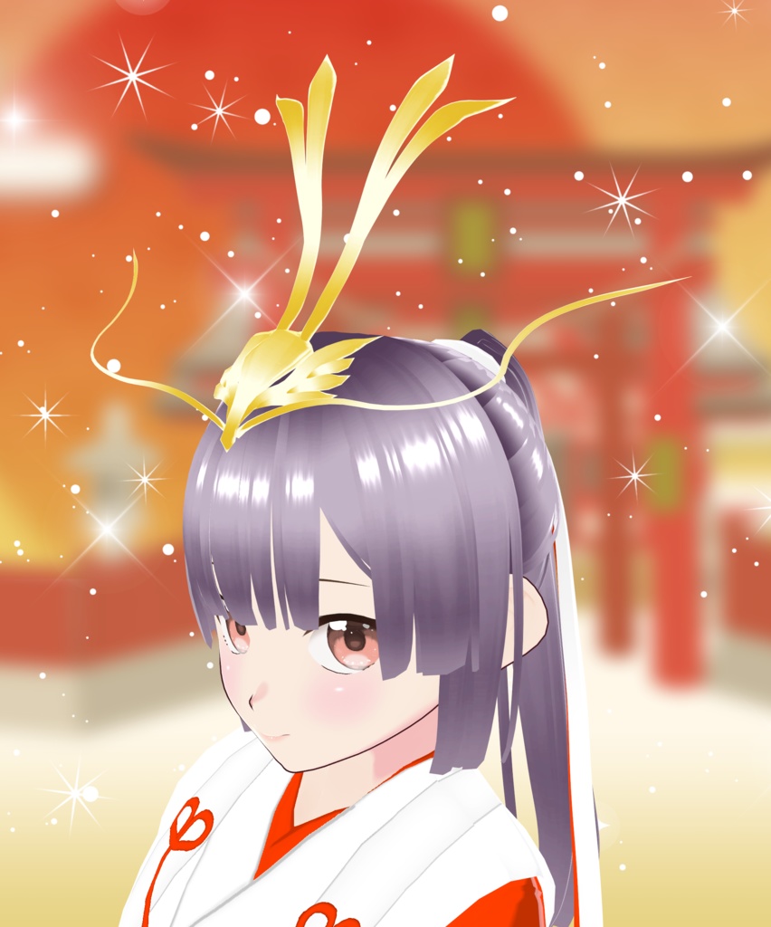 【VRoid用衣装】龍の髪飾り