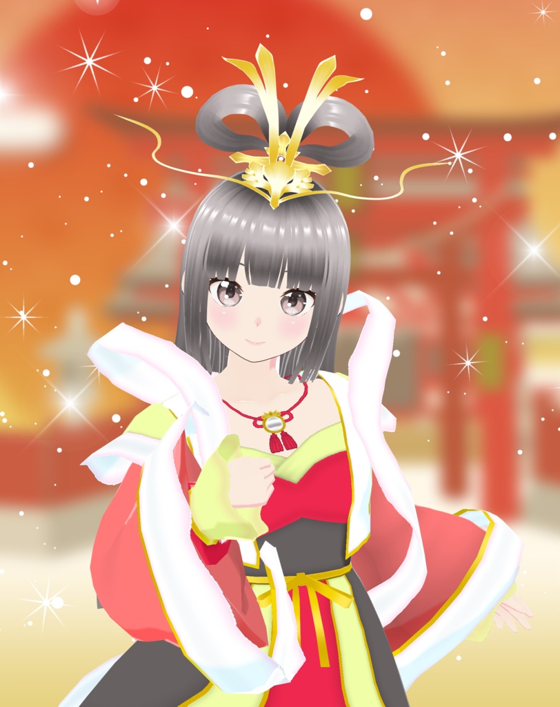 【VRoid用衣装】龍の髪飾り