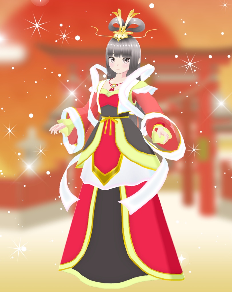 【VRoid用衣装】龍の髪飾り