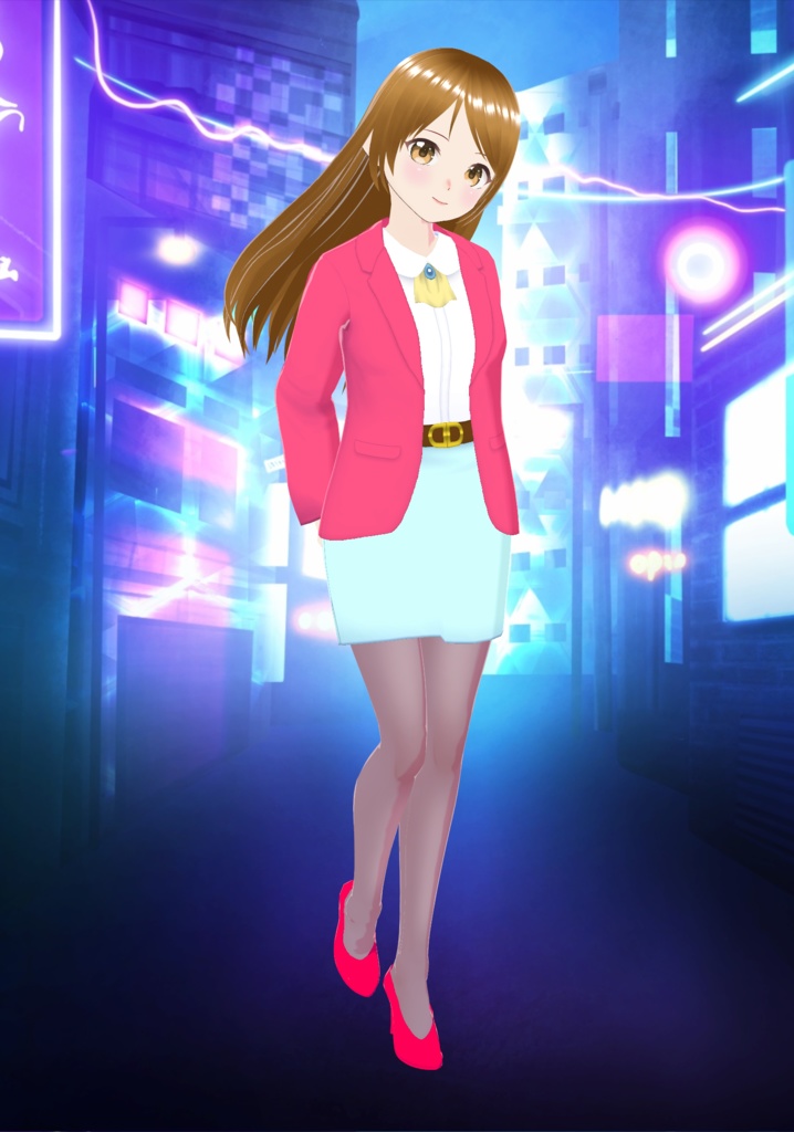 【スーツ】昭和のバブルなOLちゃん【VRoid衣装&アバター】