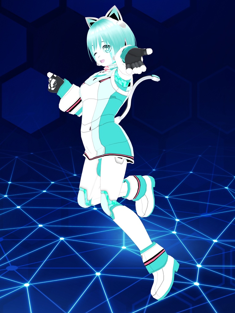 VRoid猫耳ロボ-DXパワーアップセット【衣装&VRMアバター】