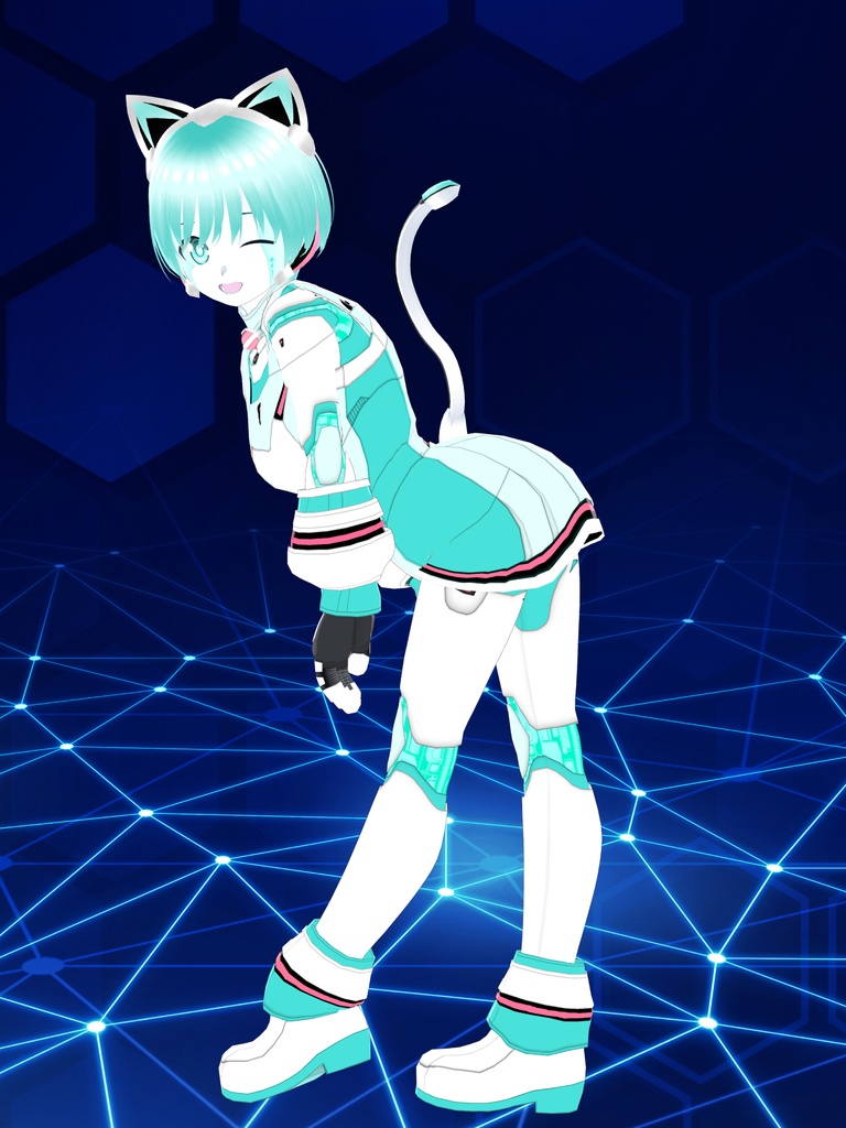 VRoid猫耳ロボ-DXパワーアップセット【衣装&VRMアバター】