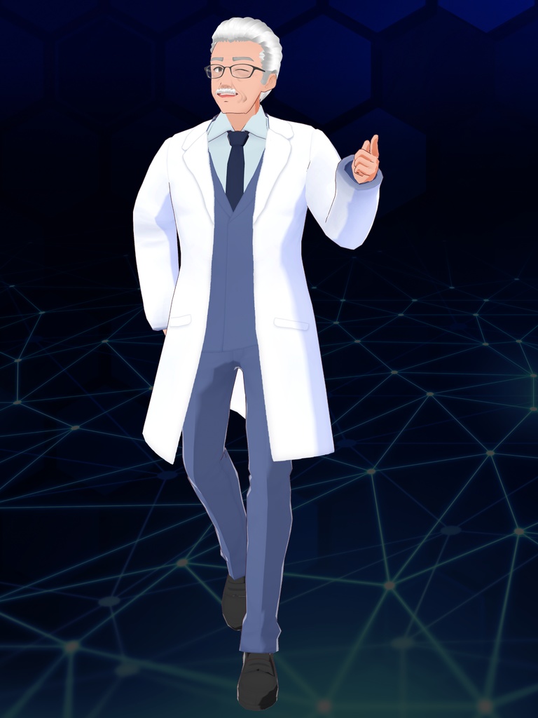 【VRoid用衣装&アバター】博士セット