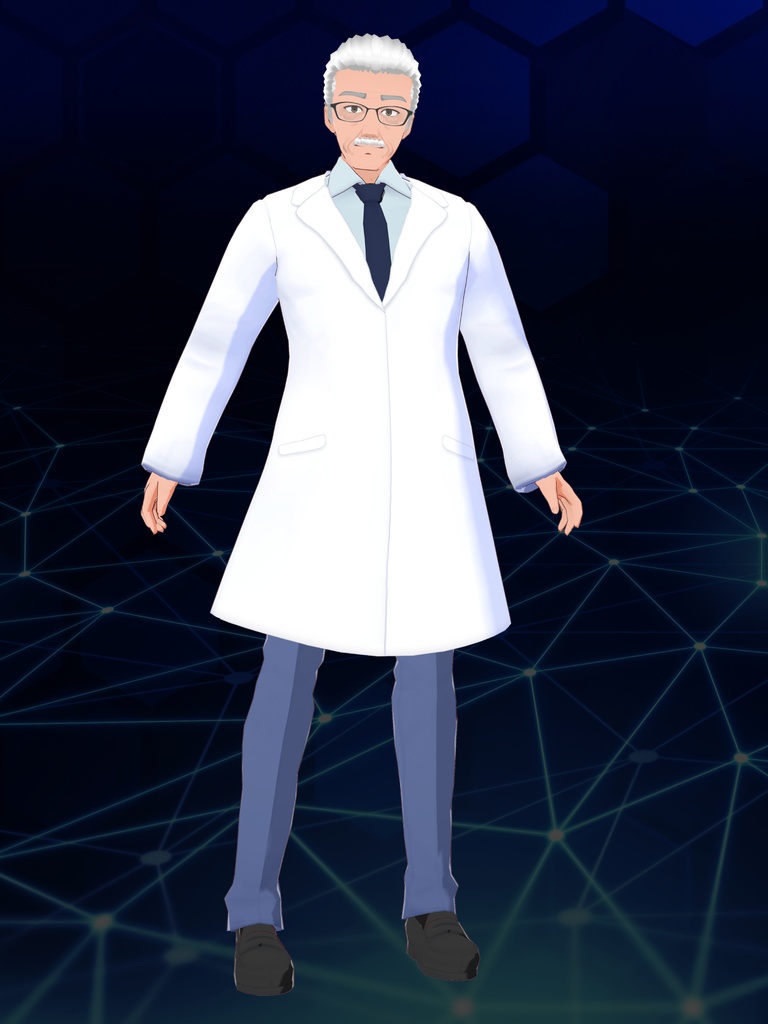 【VRoid用衣装&アバター】博士セット