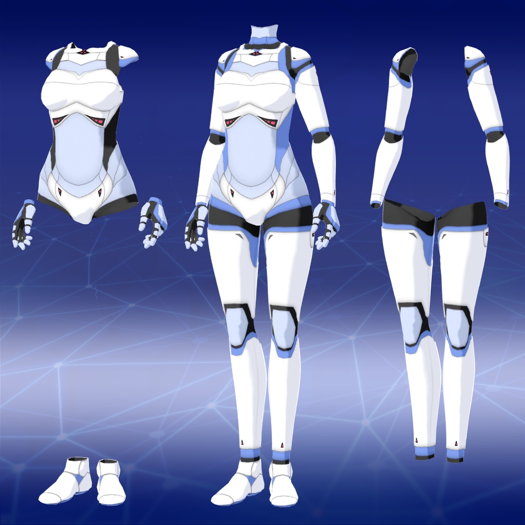 【VRoid衣装】メカボディスーツセット【男女兼用】