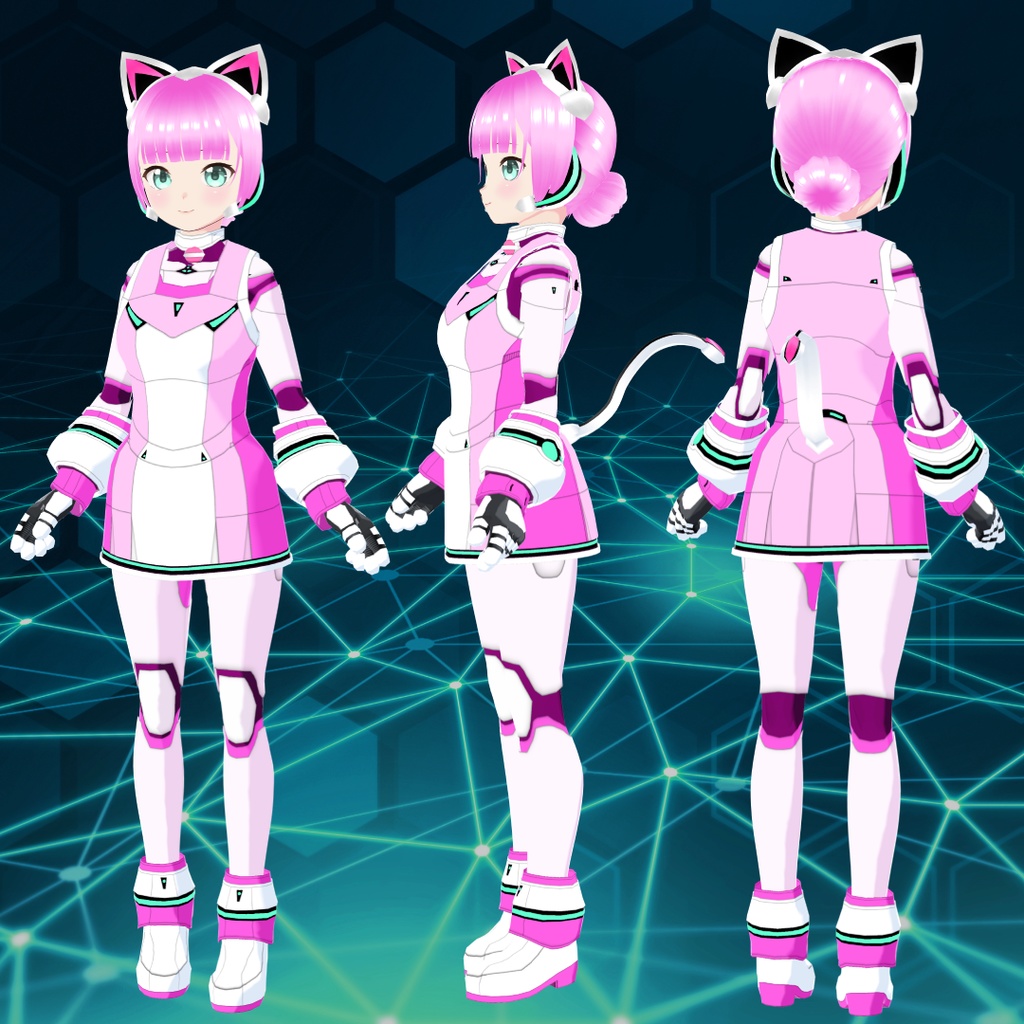 VRoid猫耳メカ娘【アバター&衣装】
