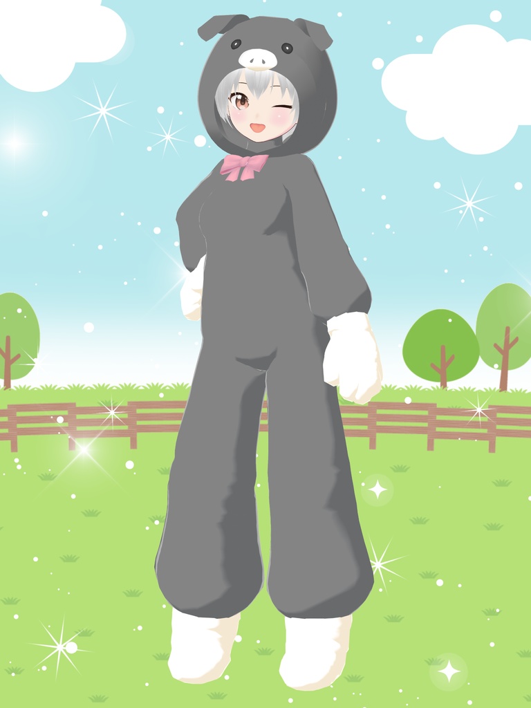 【ブタ】ファンシーどうぶつキグルミ14【VRoid衣装&アバター】