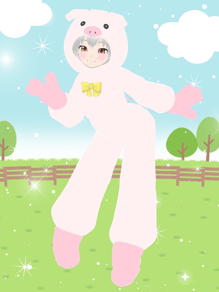 【ブタ】ファンシーどうぶつキグルミ14【VRoid衣装&アバター】
