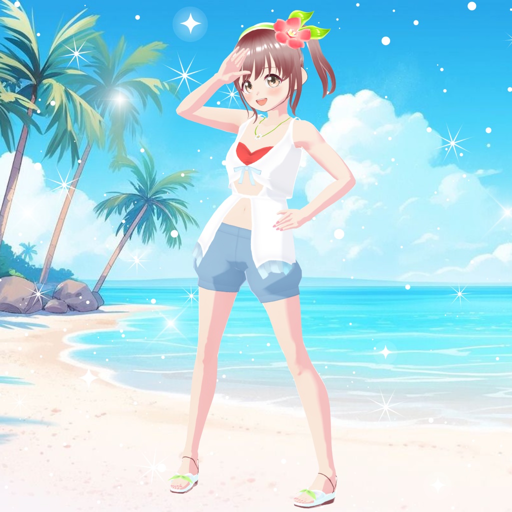 【VRoidアクセサリー】花の髪飾り&ペンダント