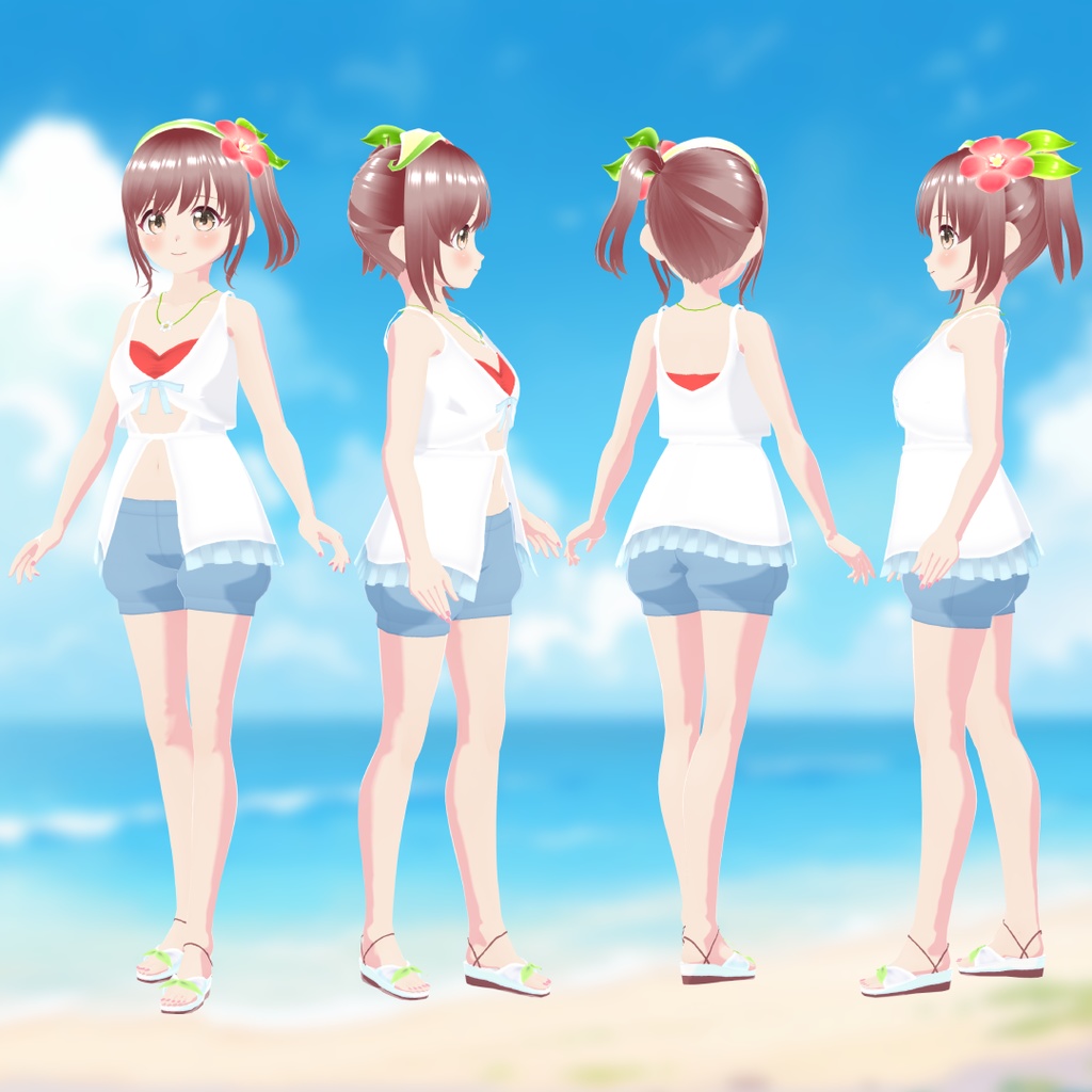 水着と花の髪飾り【VRoid衣装&アバター】